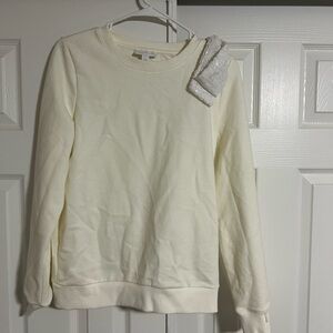 Charter Club Cream Pullover with Silver Accent